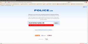 screenshot of www.police.uk website