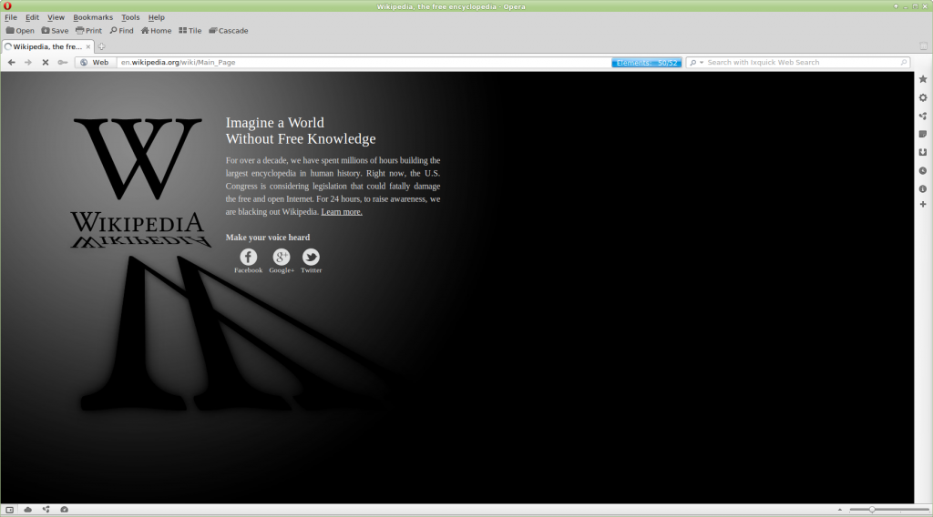 image of the wikipedia blackout page