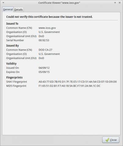 untrusted dod certificate trivia